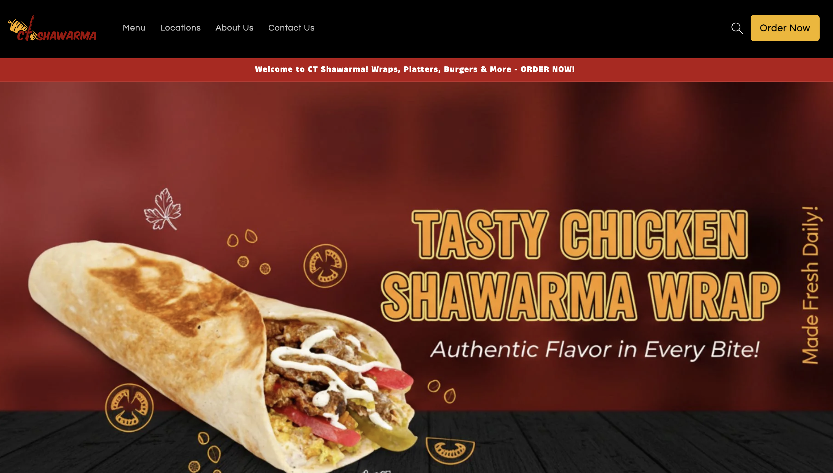 CT Shawarma website preview